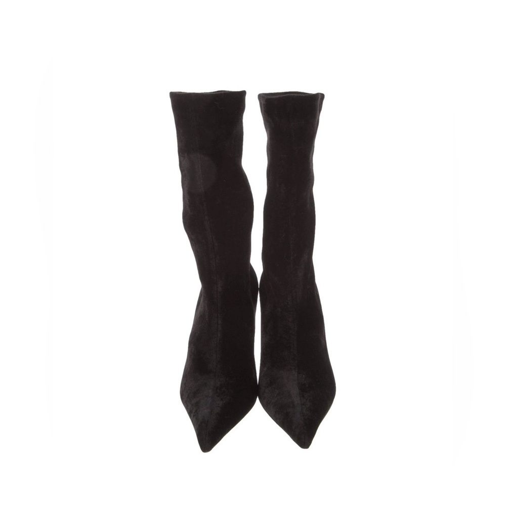 Balenciaga Black Velvet Knife Boots 36